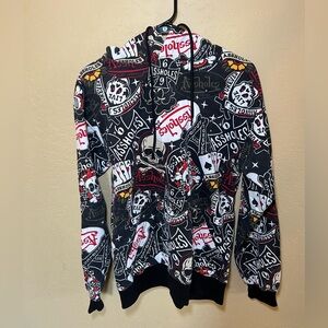 Graphic Black and Red Women's Sweater